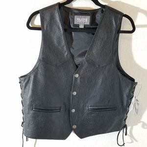 Wilsons Leather Suits & Blazers Black Vest Men's